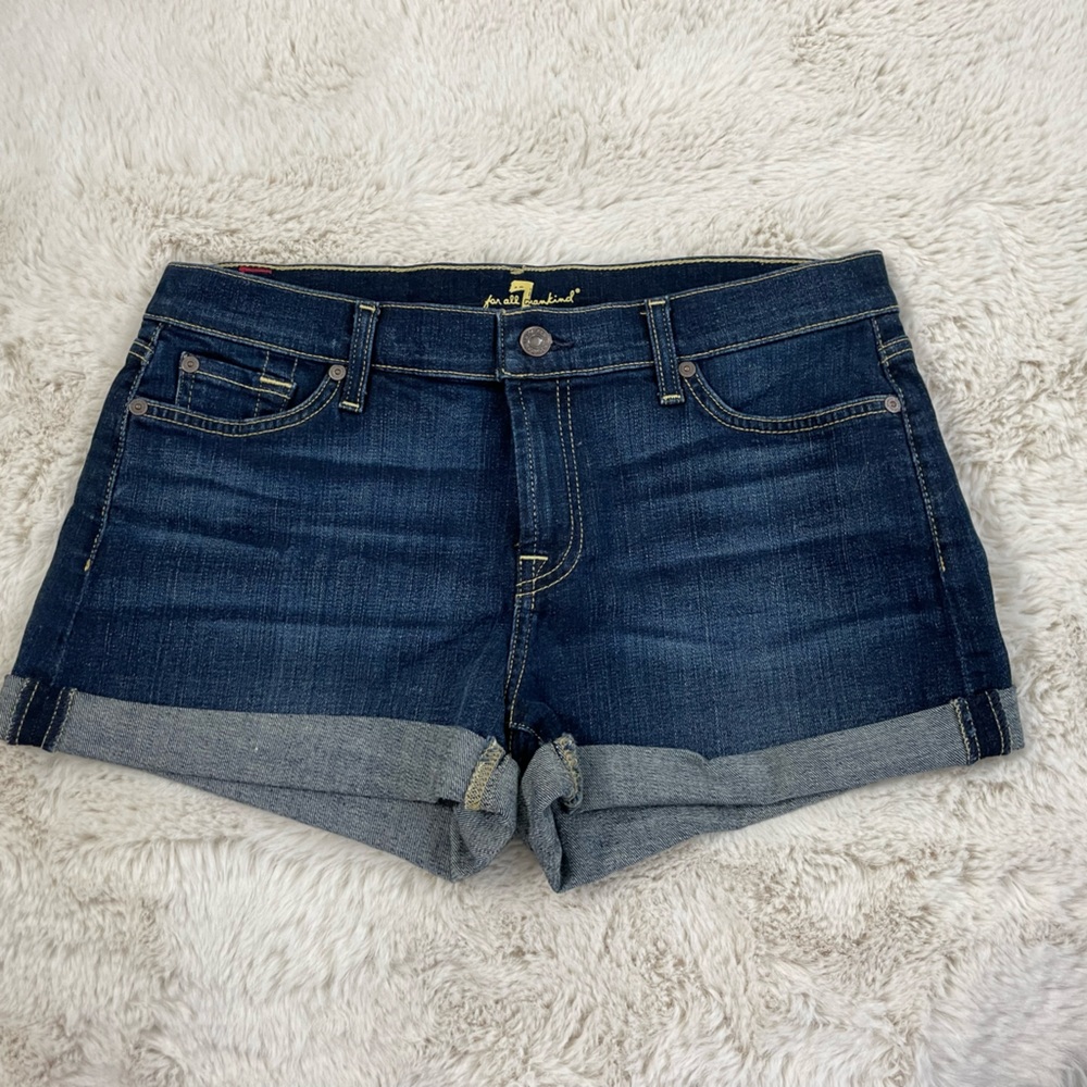 7 for Mankind cuffed jean shorts -30